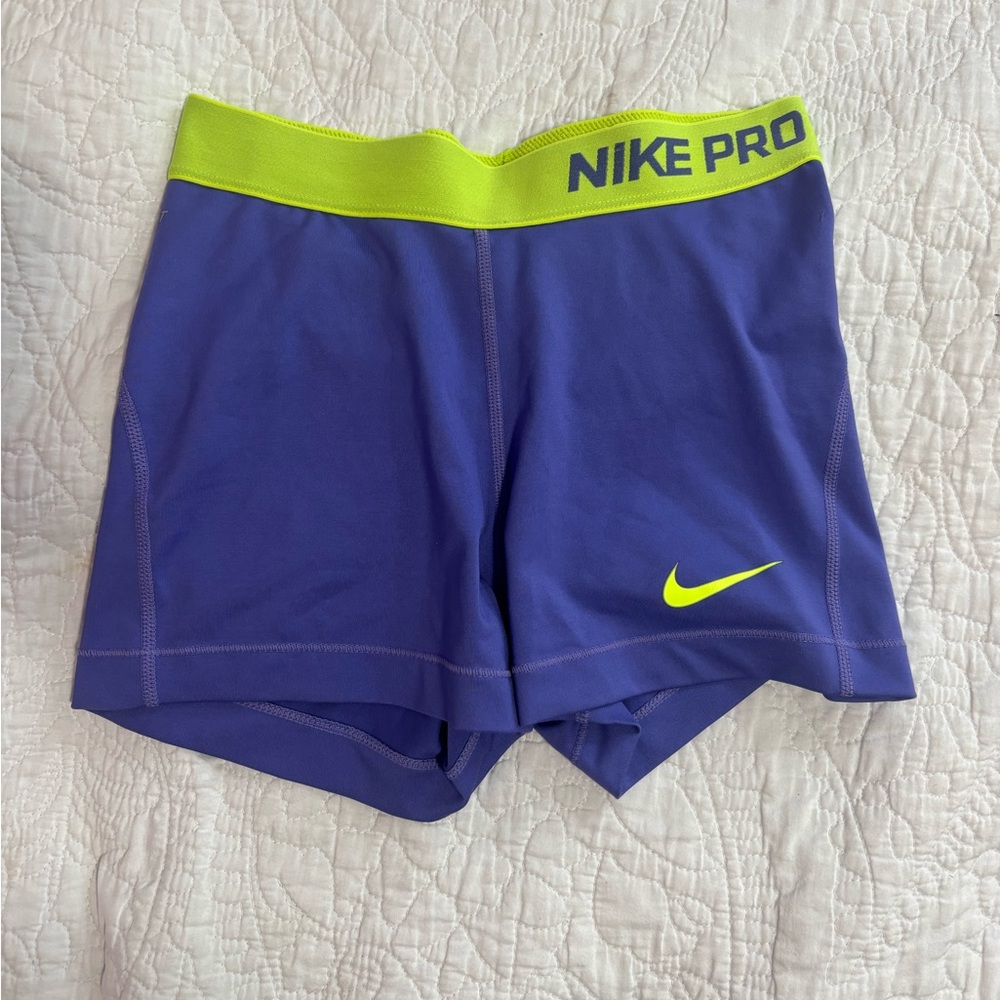 Nike Kids Shorts in Purple and Neon Green